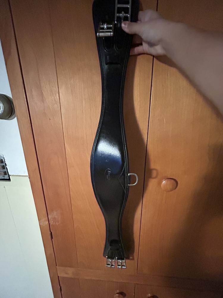 prestige black leather girth