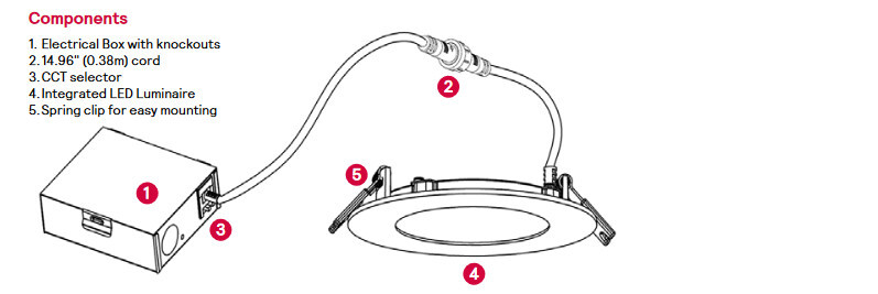 Philips Lightolier FD6R LED Flat Downlight dual select, CCT selector (2700K,
