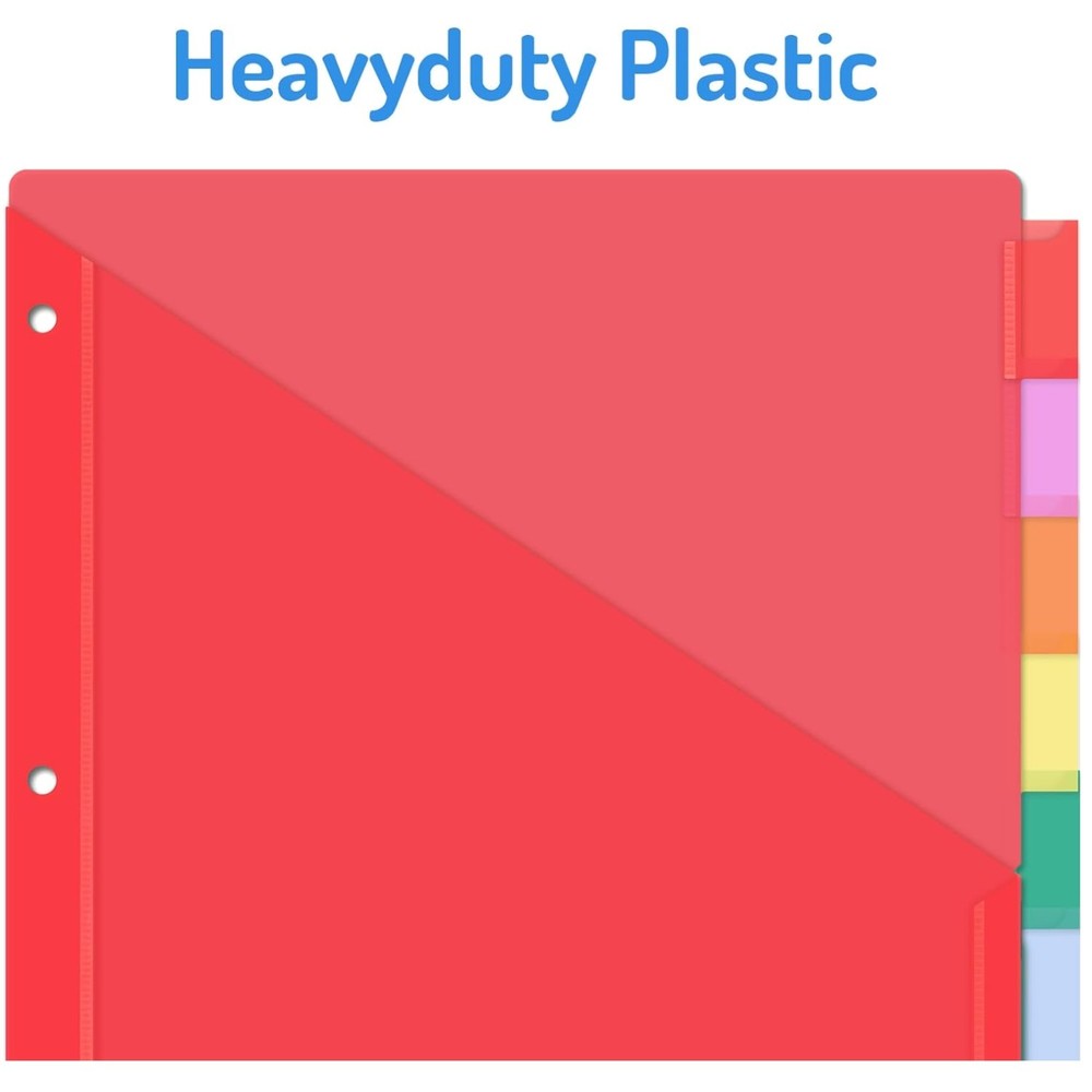 Multicolor 2-Pocket Binder Dividers, 48 Count