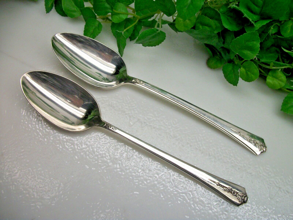 International Holmes & Edwards SPRING GARDEN Silverplate Solid Serving Spoons
