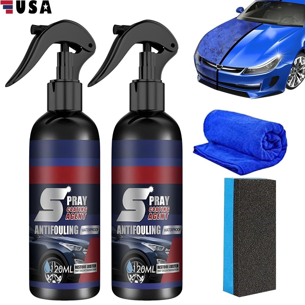 2PCS Automobile Coating Spray Multi-Functional Ceramic Coating Renewal Agent USA