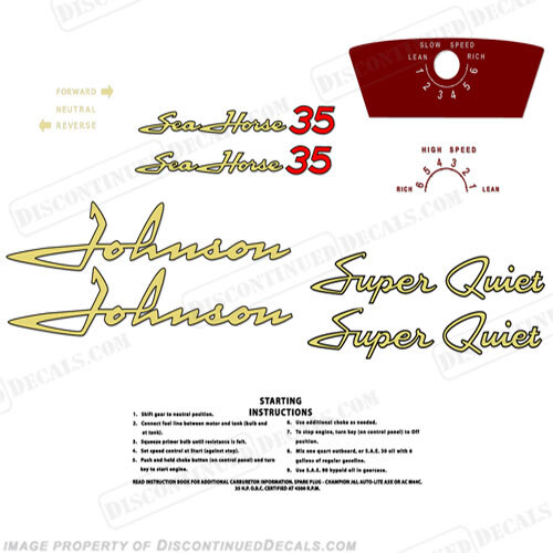 Fits Johnson 1958 35hp - Quiet Decals