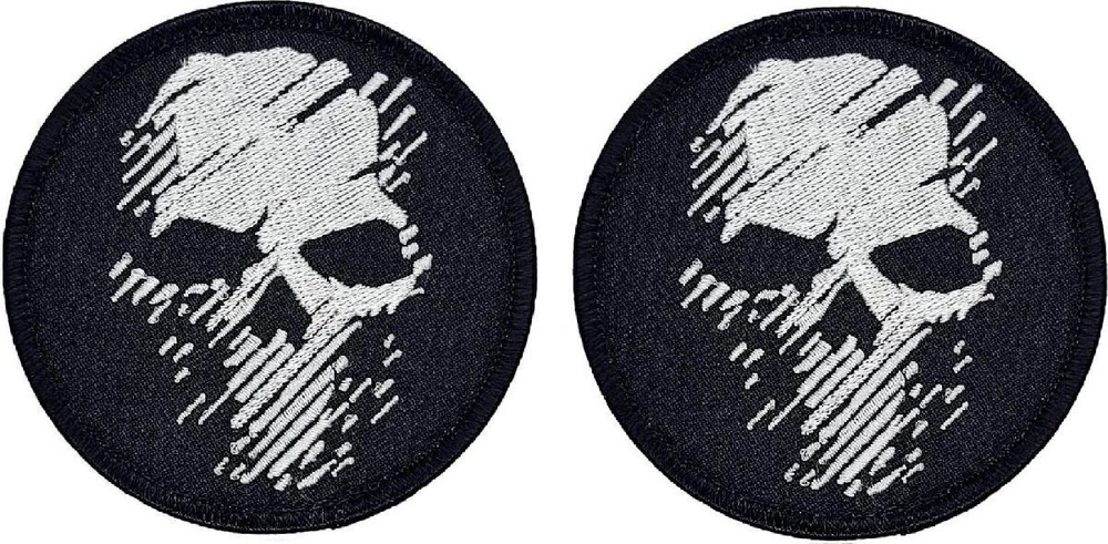 Ghost Skull Recon Wildlands Embroidered Morale Patch | 2PC HOOK BACKING 3"x3"