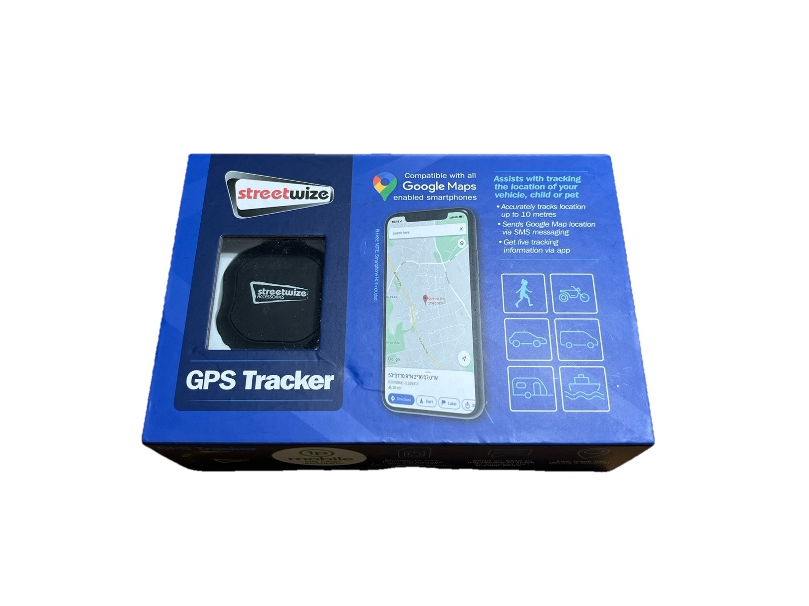 Streetwise GPS Tracker for Vehicles, Children, Pets USB or Hardwire Charging