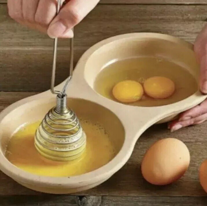 PAMPERED CHEF Microwave Double Egg Stoneware Cooker #5151