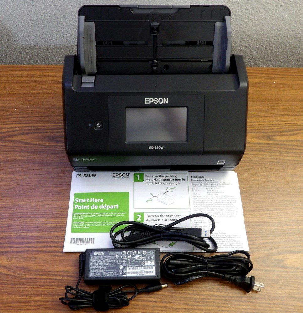 Epson Workforce ES-580W Wireless Color Duplex Desktop Document Scanner