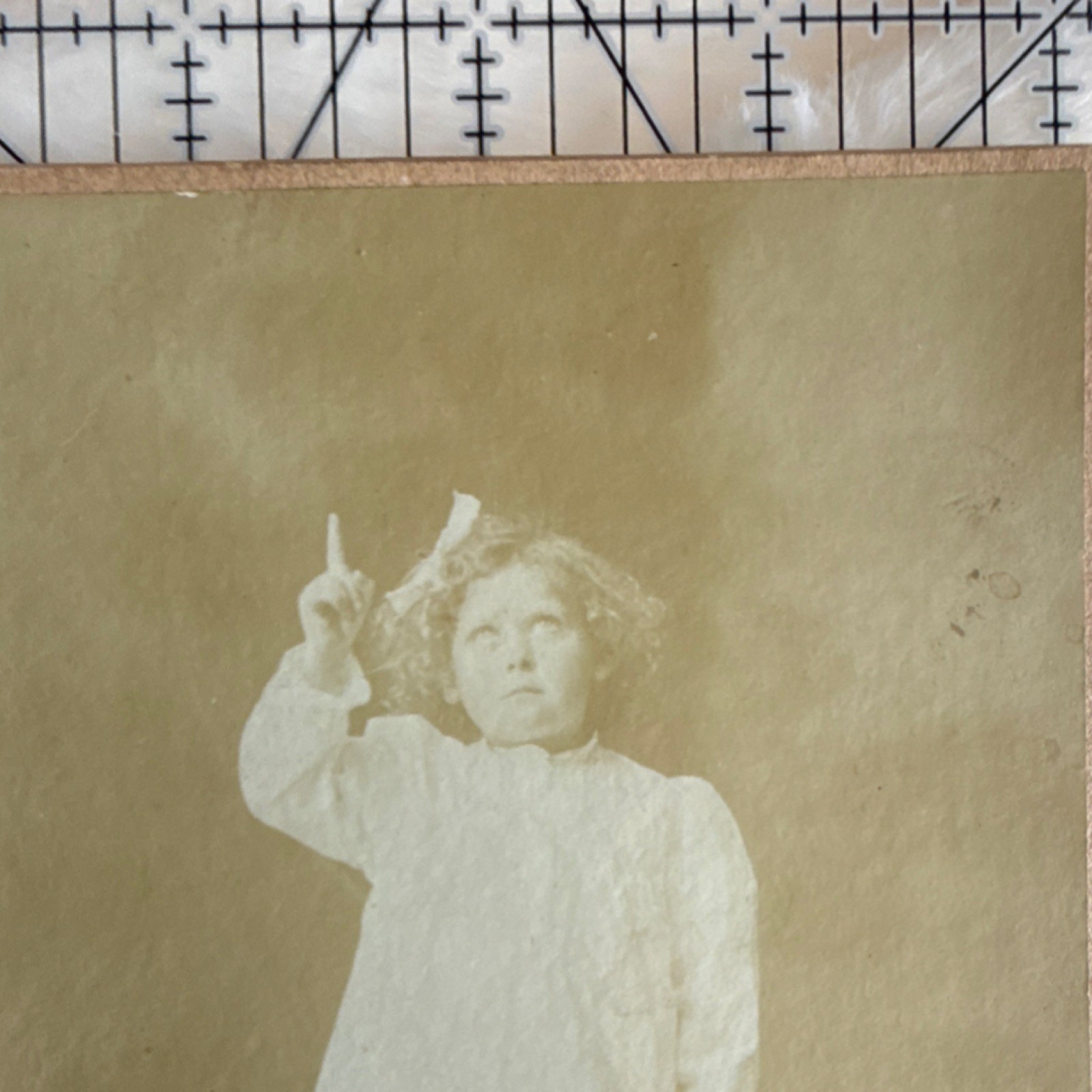 Wendt Cabinet Card Photograph Child Sepia Ivory Process Portrait