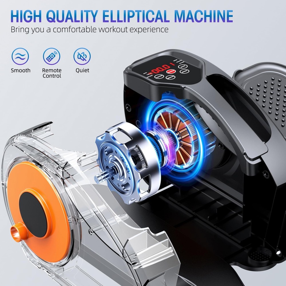 Under Desk Elliptical Machine, Adjustable Speeds Electric Trainer with Remote...