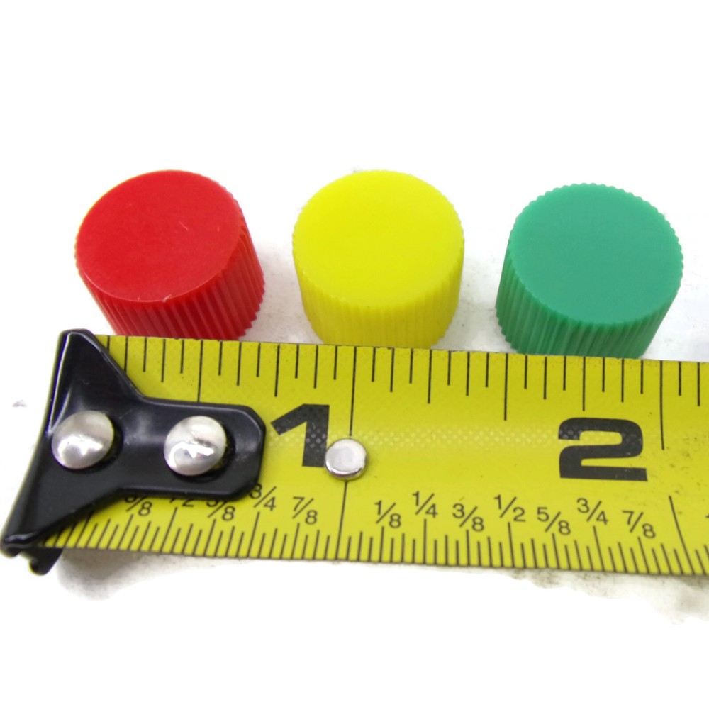 3-pcs 3/8" Knurled Shaft Knobs 1 RED, YELLOW, GREEN