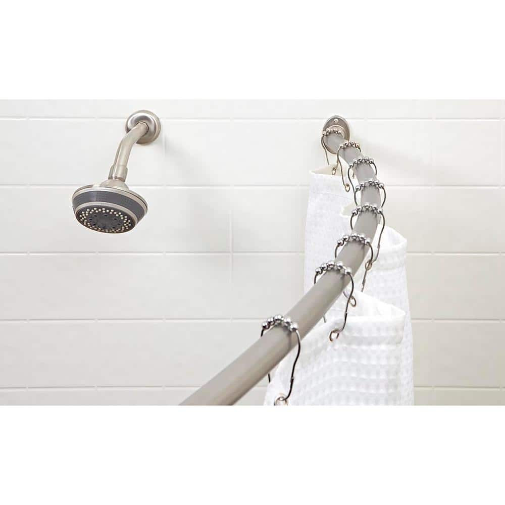 Curved Wall Mounted Rod in Satin Nickel