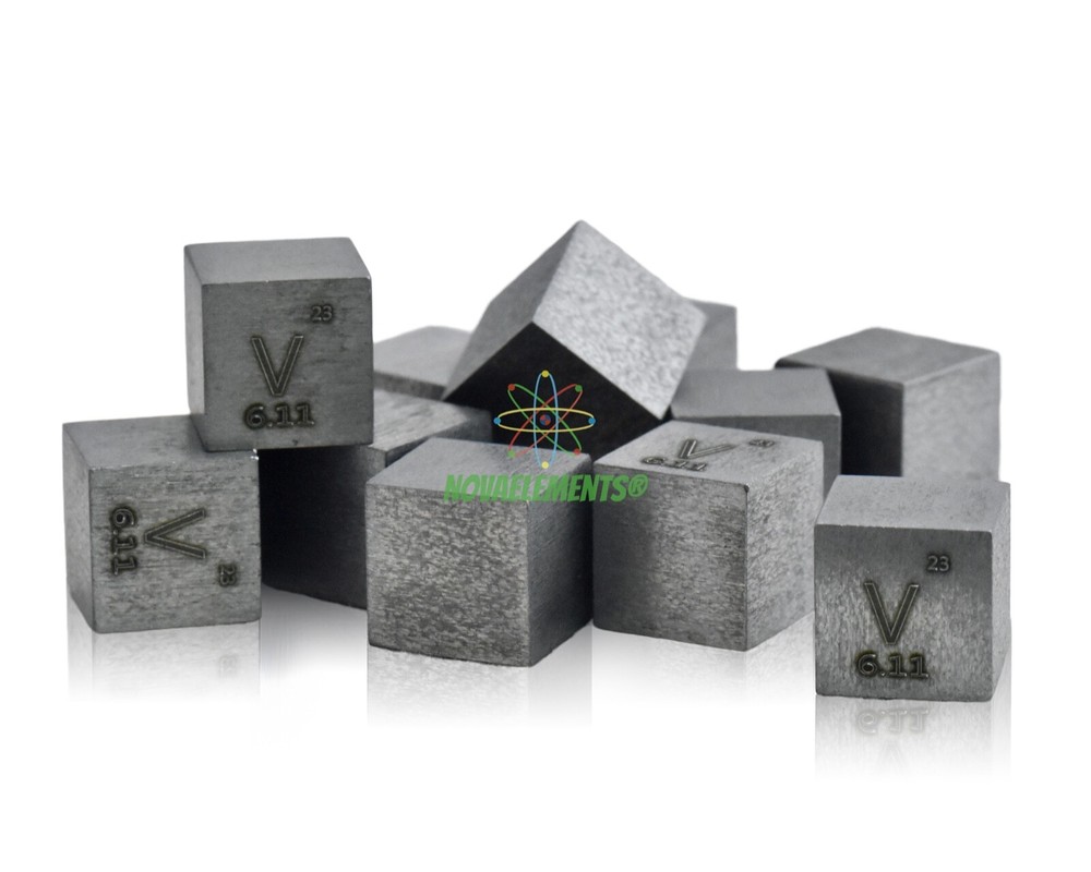 Vanadium Metal Cube, Vanadium Element Sample, Vanadium 10mm Cube 99.9% Pure