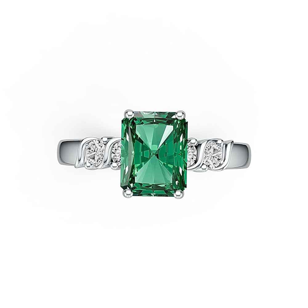 Sterling Silver Semi Mount Ring Setting Emerald OCT 9X7mm Solitaire