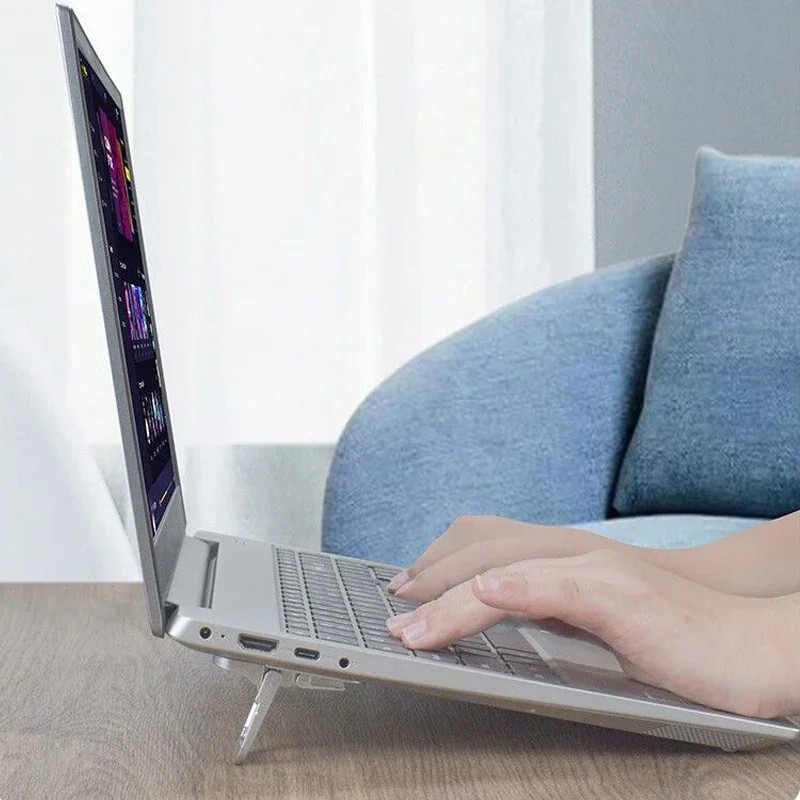 2PCS Mini Foldable Laptop Stand Portable Adjustable Self-Adhesive Notebook Riser
