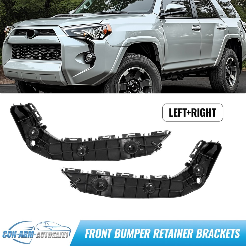 Black Bumper Support Brackets Retainer Front Pair For Toyota 4Runner 2014-2024