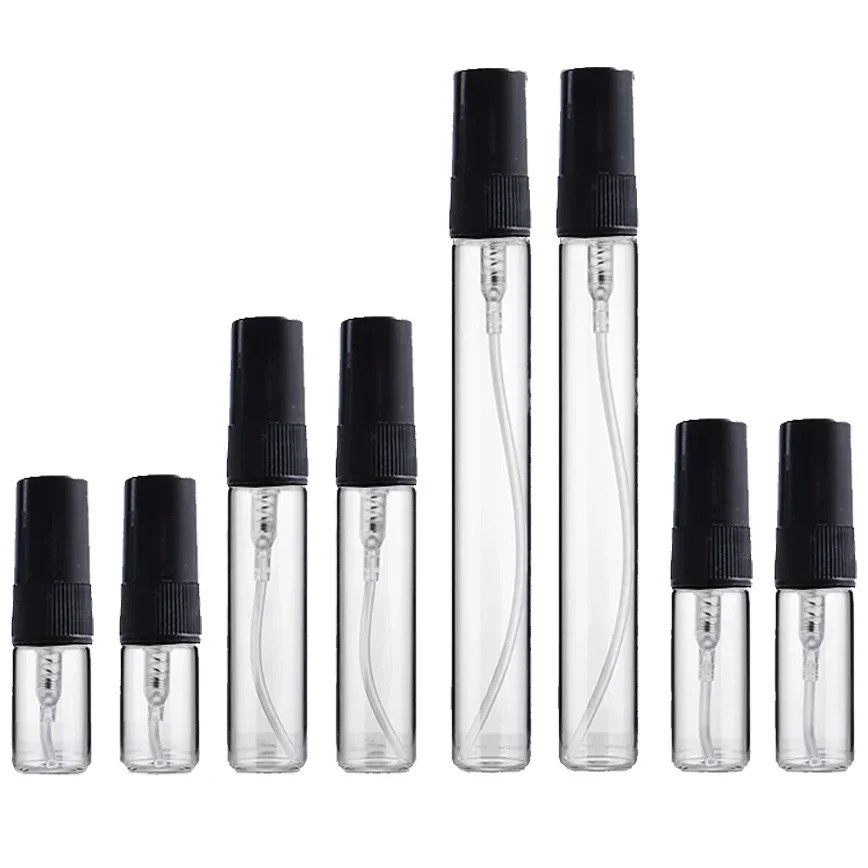 60Pcs - Empty Travel Glass Refillable Perfume Bottles With Spray Atomizer