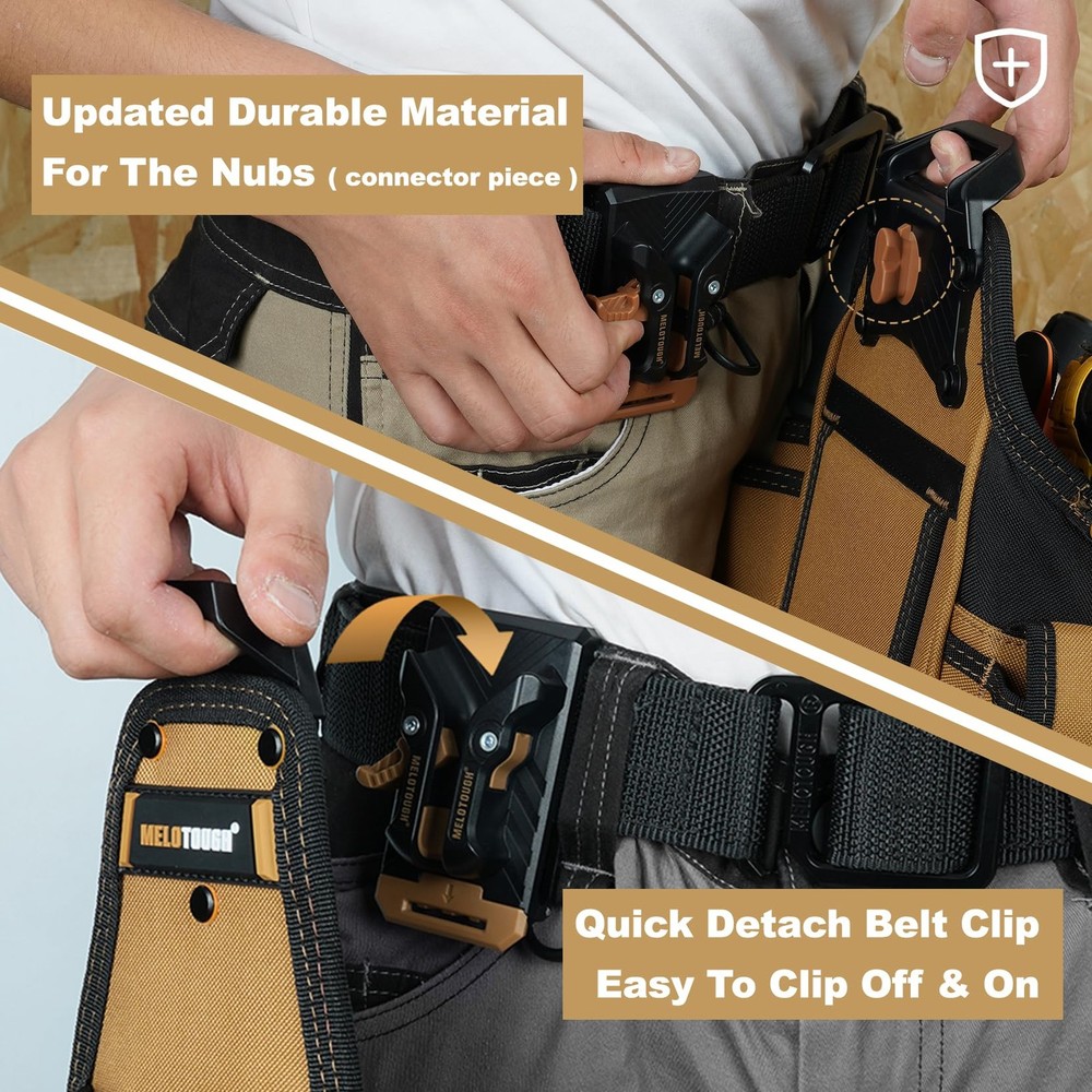 Electrician Tool Pouch with Kickstand, Hammer Loop - Contractor Grade