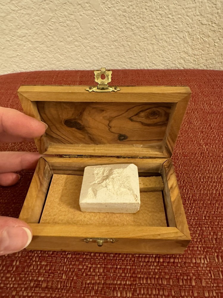 Vintage Jerusalem Journey Stone Storage Box Authentic Certificate