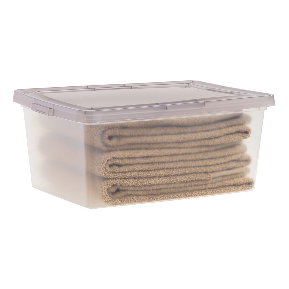 17 Qt. Plastic Storage Bins with Lids, Clear, Stackable Totes, Containers 8Pk