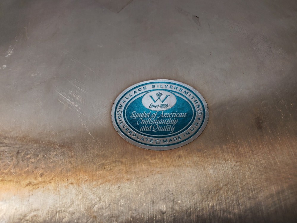 Wallace Silversmiths Silverplate Serving Tray Round Footed Beautiful Piece 13"