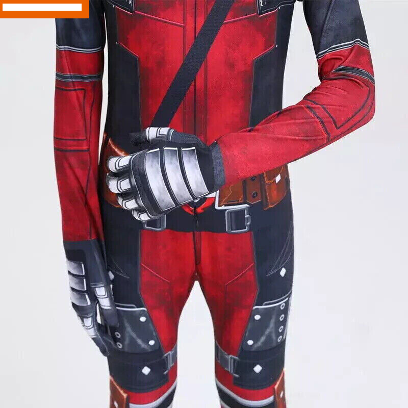 Halloween Cosplay Kids Boys Dead Pool Costume Superhero Bodysuit Outfits Gift