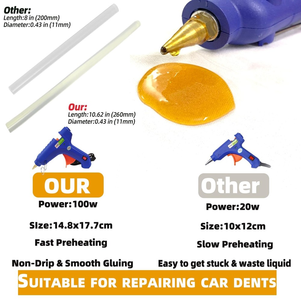 Dent Puller & Paintless Dent Remover Kit,Slide Hammer T-Bar,Pulling Tabs and ...