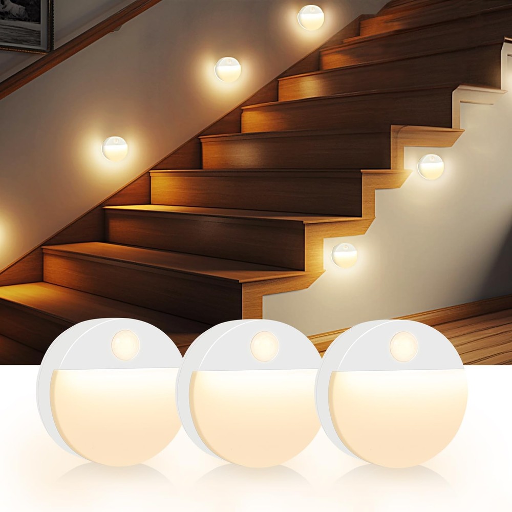 3 Pack Motion Sensor Stair Lights Battery