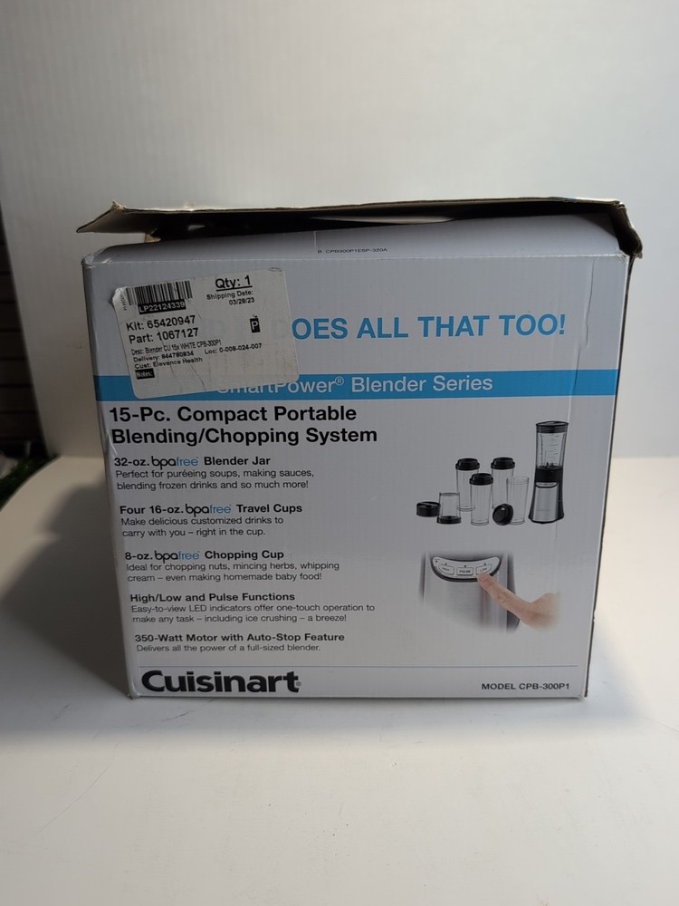 Cuisinart SmartPower 15-Piece Compact Blending + Chopping Food Processor System
