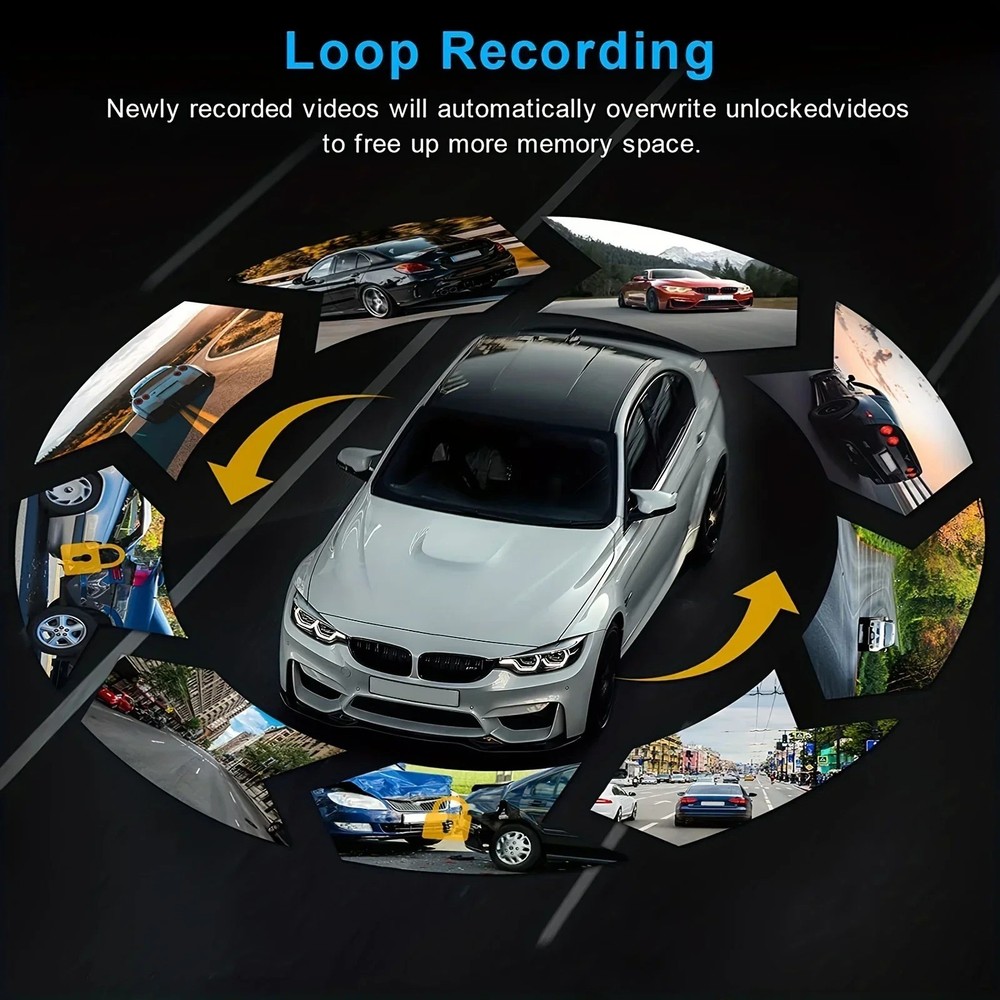 1080P Dual Dash Cam Car Camera Front Rear Night Vision Loop Recording