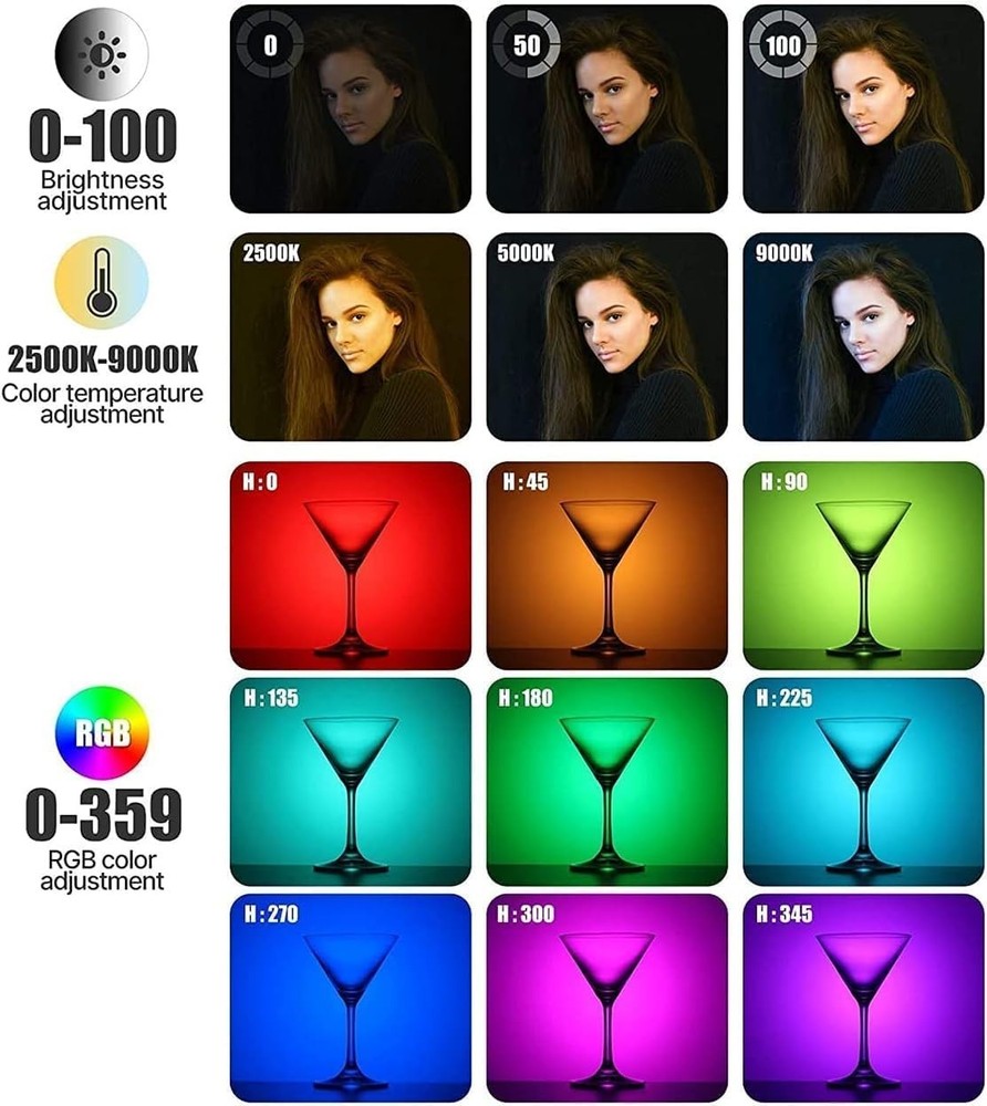 Portable RGB Video Light 360 Color Effects