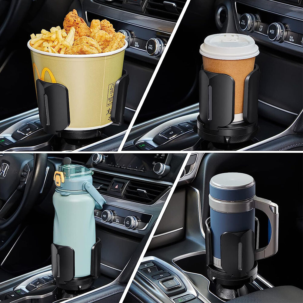 Car Cup Holder Extender with Adjustable Arm & Base For Large Bottles and Mugs