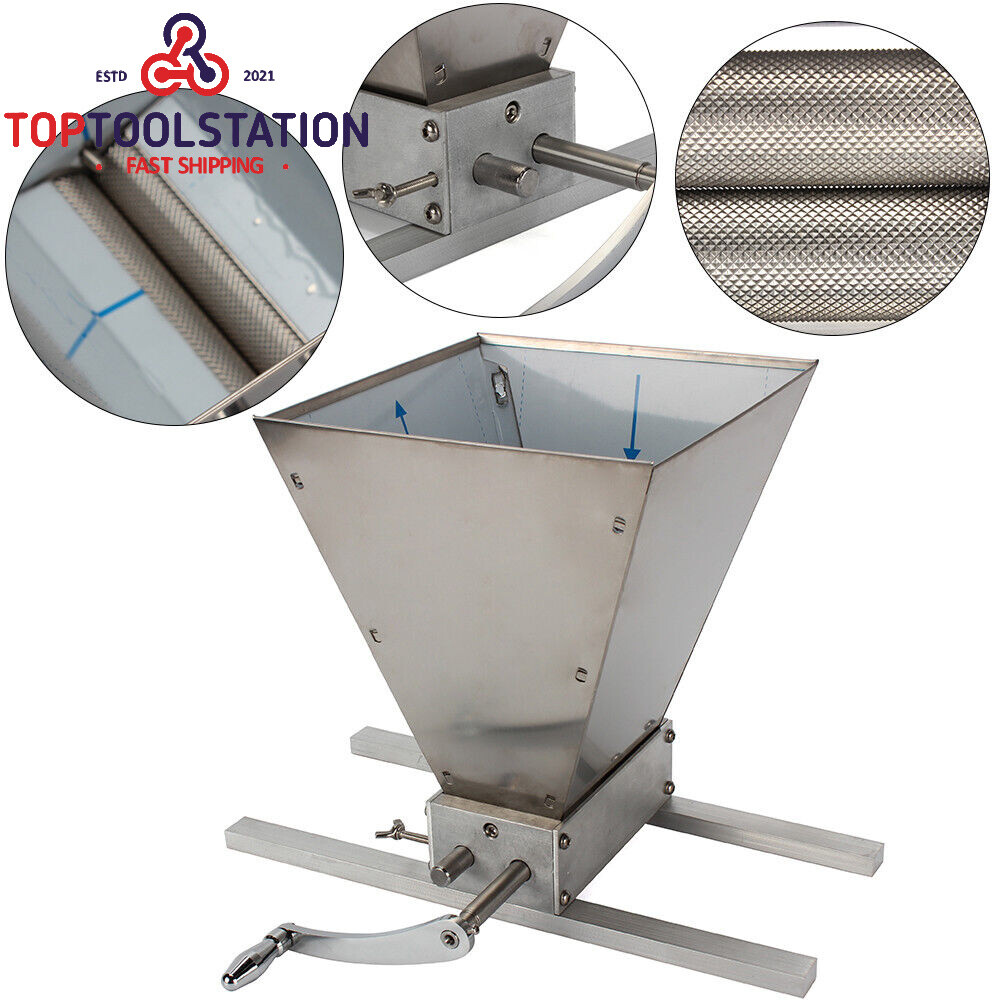 Manual Grain Mill Wheat Grinder Oat Feed Grinding Machine w/ 2 Rollers Stainless