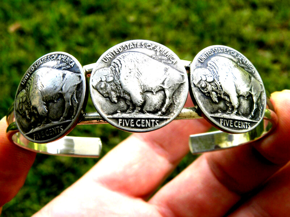 Authentic Buffalo Indian Nickel coins adjustable bracelet nice gift