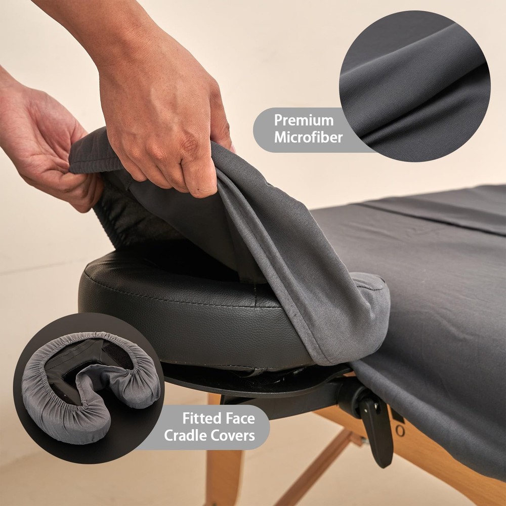 4 Sets Extra Thick Massage Table Sheets Sets Soft Premium Microfiber 3 Piece Set