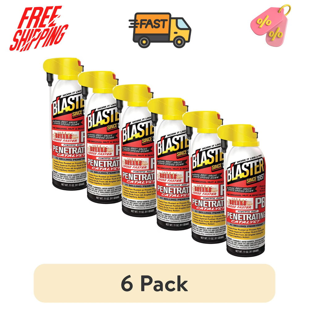 (6 Pack) PB Blaster Penetrant 11 oz Rust Remover Fast Acting Lubricant Spray