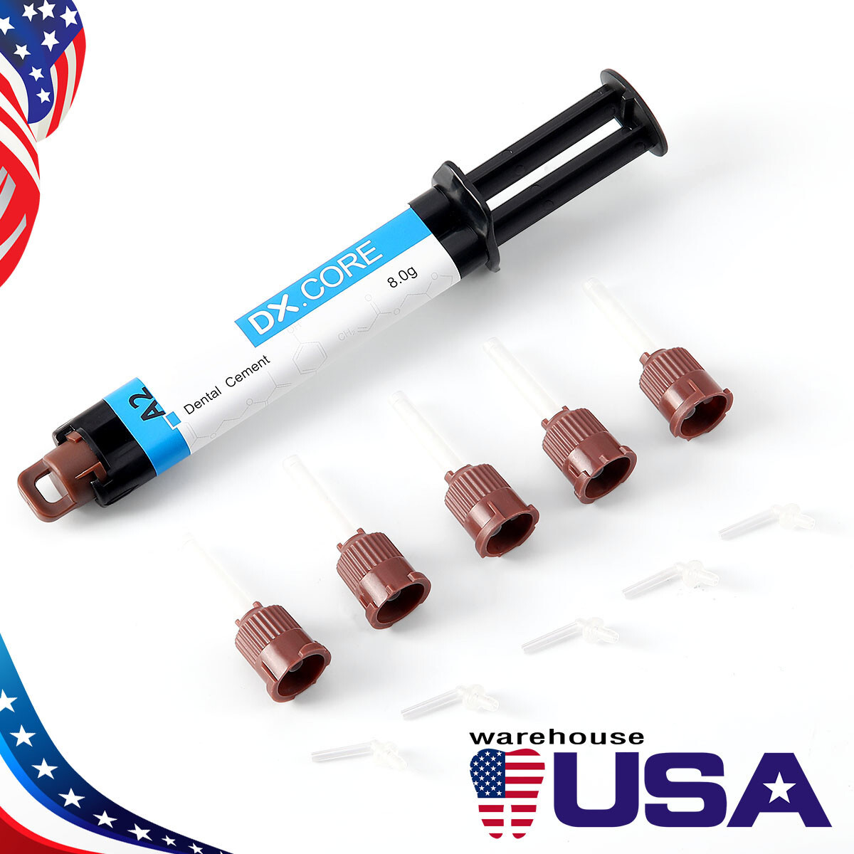 Dental Dual Cure Core Build Up Composite Resin Light and Self Cured A2 Shade