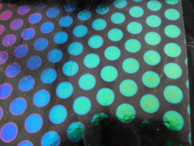 Dichroic Glass:CBS 96 COE Dot #3 Pattern Crinklized on Flat Thin Clear- 3"Sq