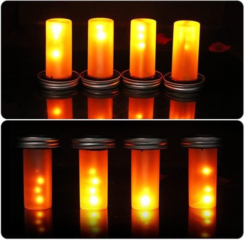 4 LED Flame Lights+Solar Gypsum Covered can , simulating Flame Flickering,