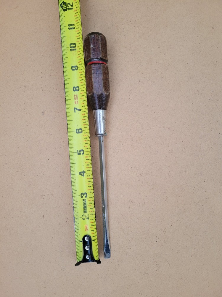 Proto 9733 Wood Handled Slotted Flat Tip Screwdriver .