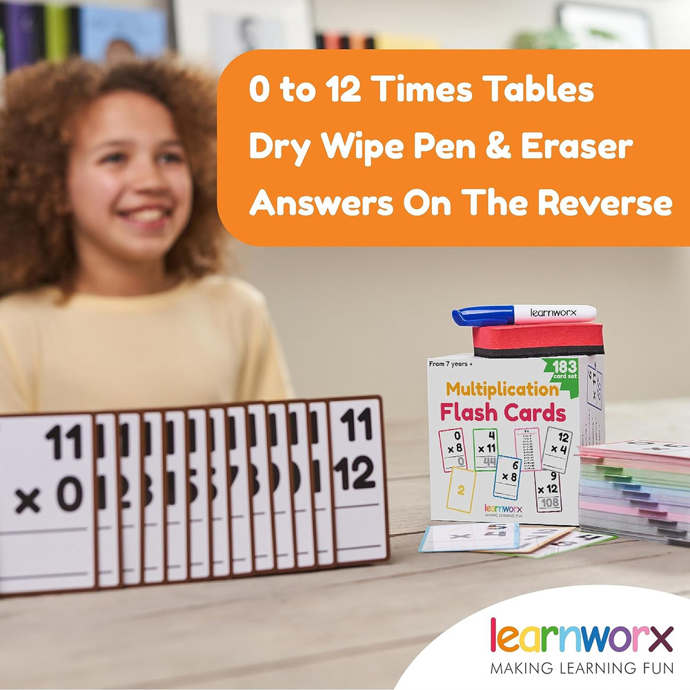 Multiplication Flash Cards 3Rd Grade | 183 Math Flash Cards & Times Table Chart,