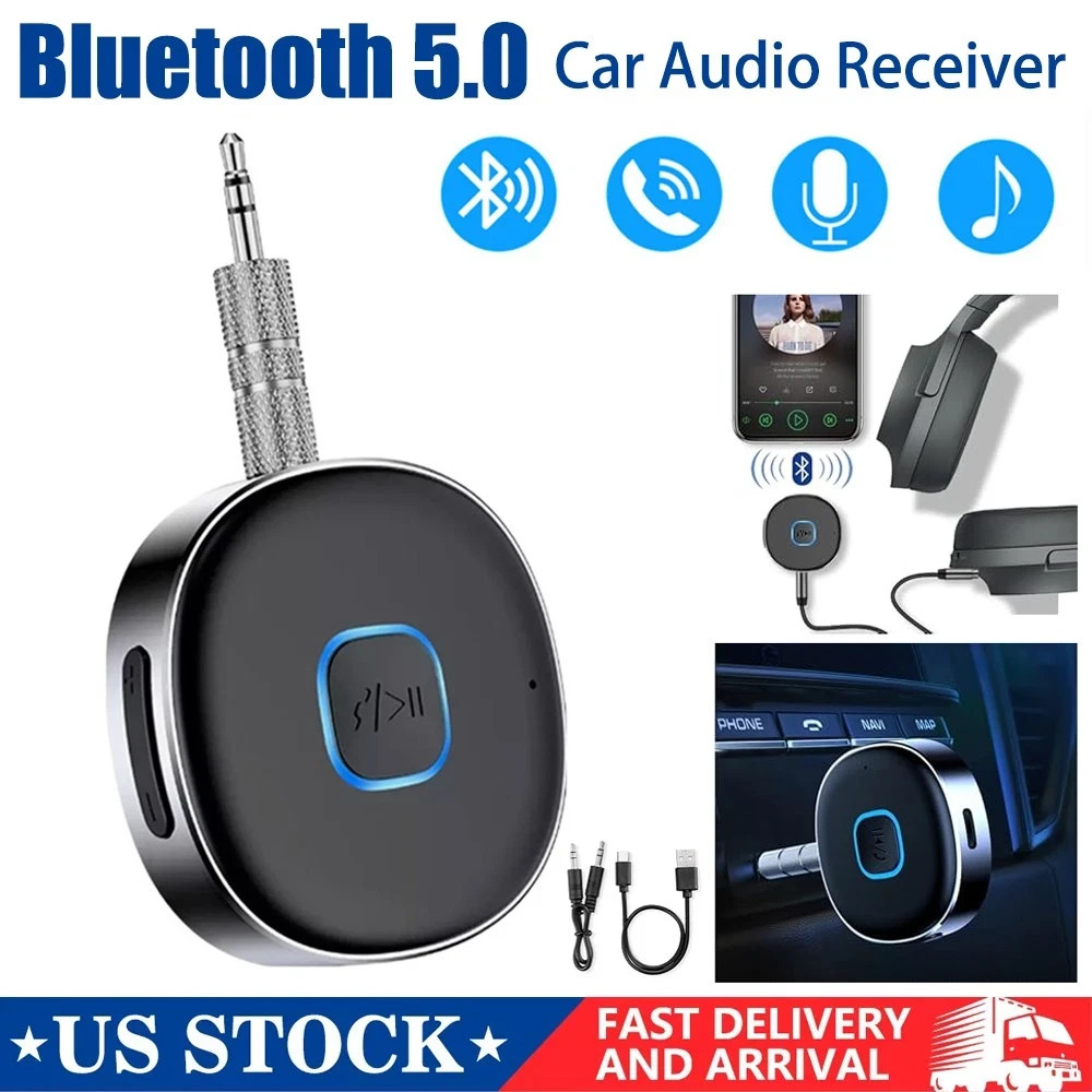 Portable 3.5mm Aux Car Adapter Bluetooth Wireless Audio Receiver Car/Home Stereo