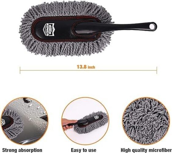 Car Duster Set,Car Duster Exterior Scratch Free with Extendable Greyduster