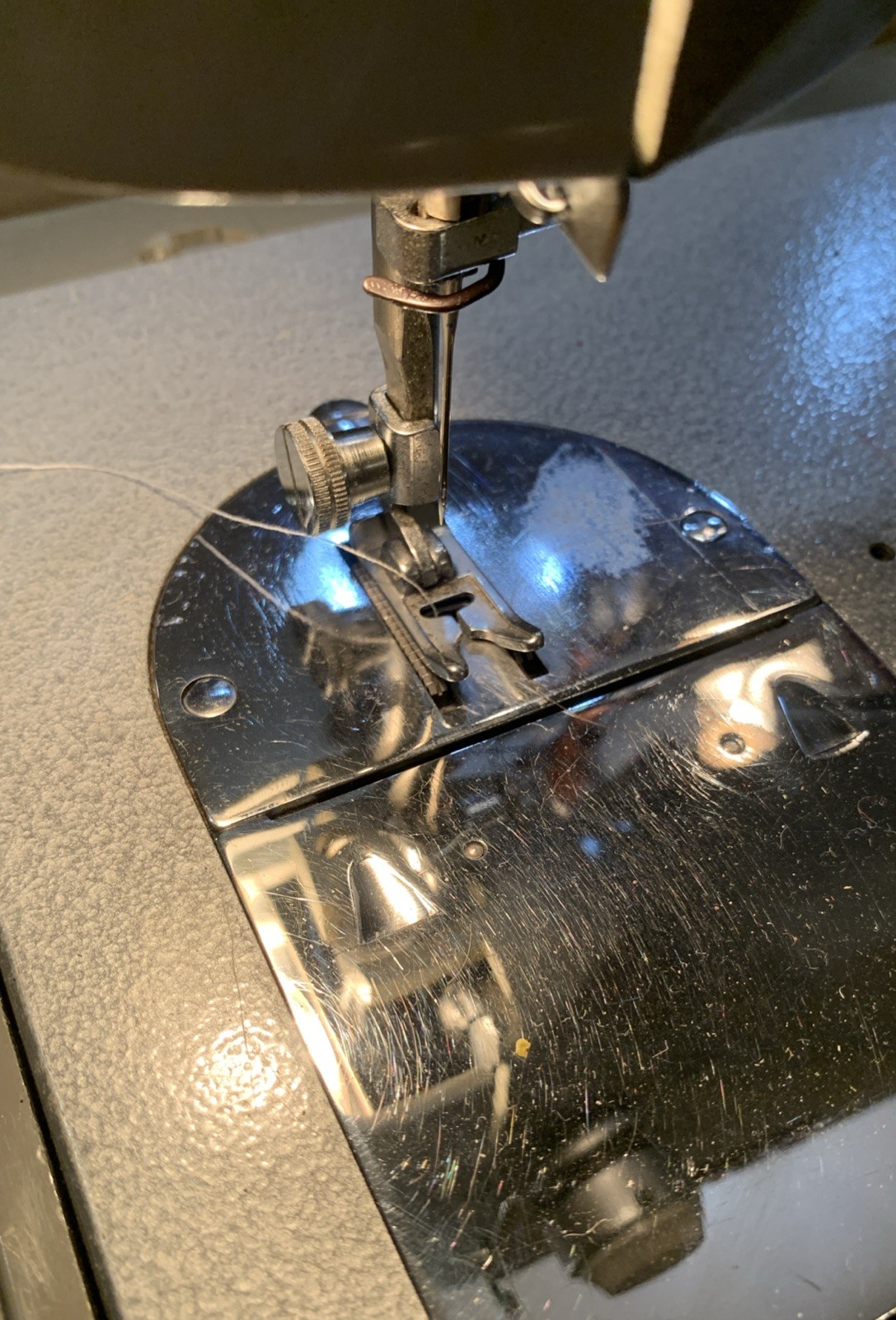 Vintage WHITE Gaiety Sewing Machine Model 703 with Pedal And Cover *Read