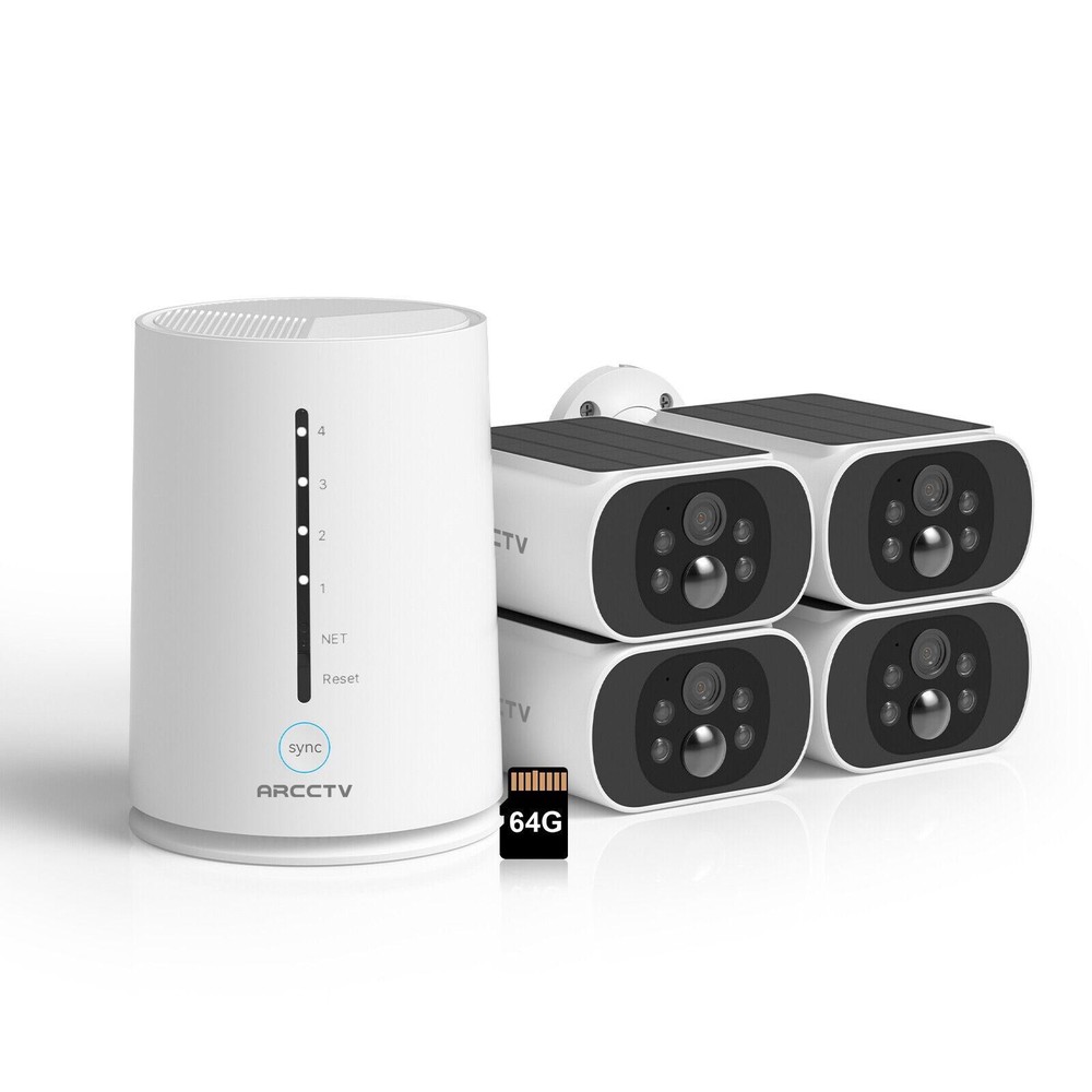 ARCCTV Solar Security Camera System Wireless Outdoor 4MP Battery Powered Audio