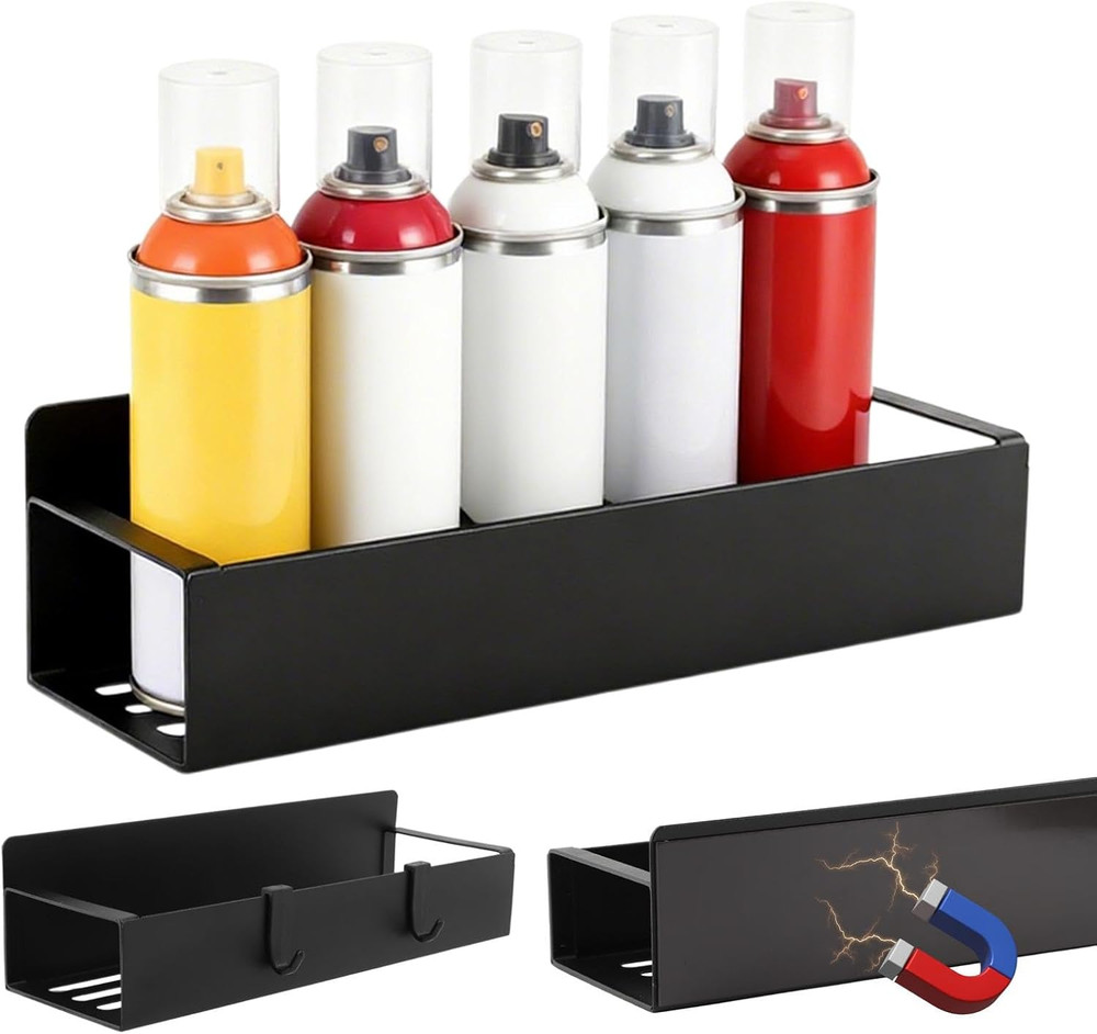 2 Pcs Magnetic Spray Can Holder - Wall Mounted Aerosol Organizer – Space-Saving