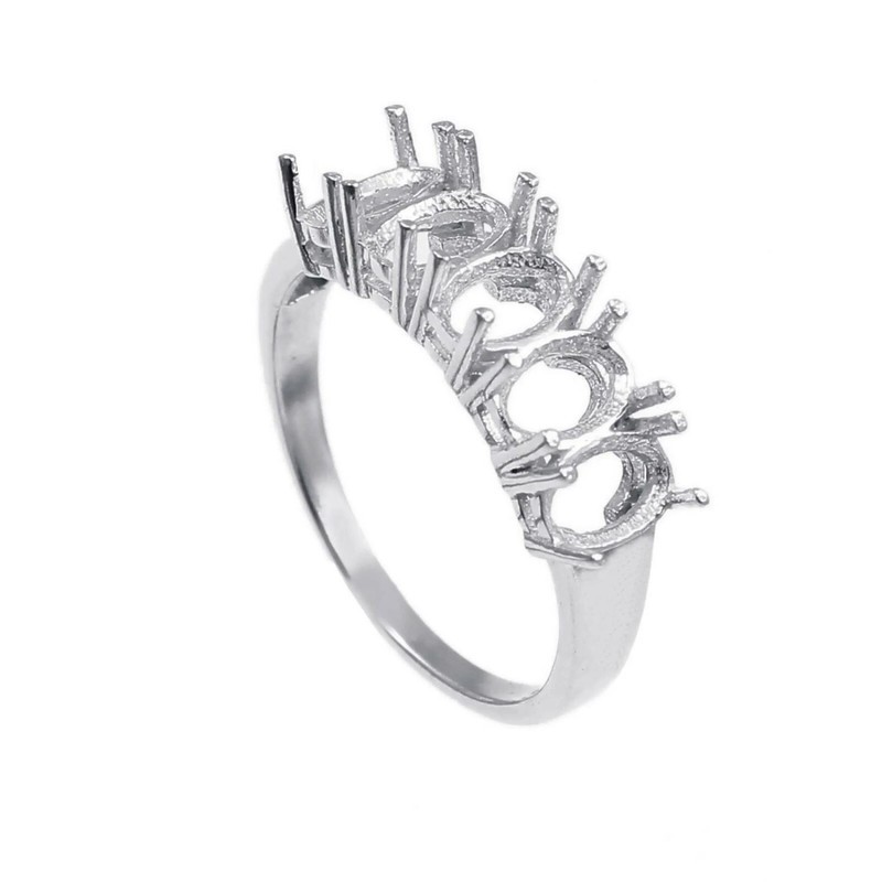 Semi Mount Ring 925 Sterling Silver Setting Size 6X4 MM Oval Shape Eternity Ring