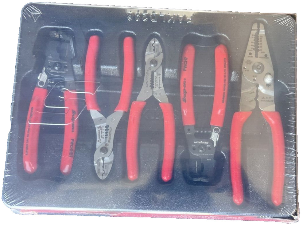 SNAP ON TOOLS USA PL5ESWIRESTRIP 5pc RED Essential Wire Stripper Set NEW +