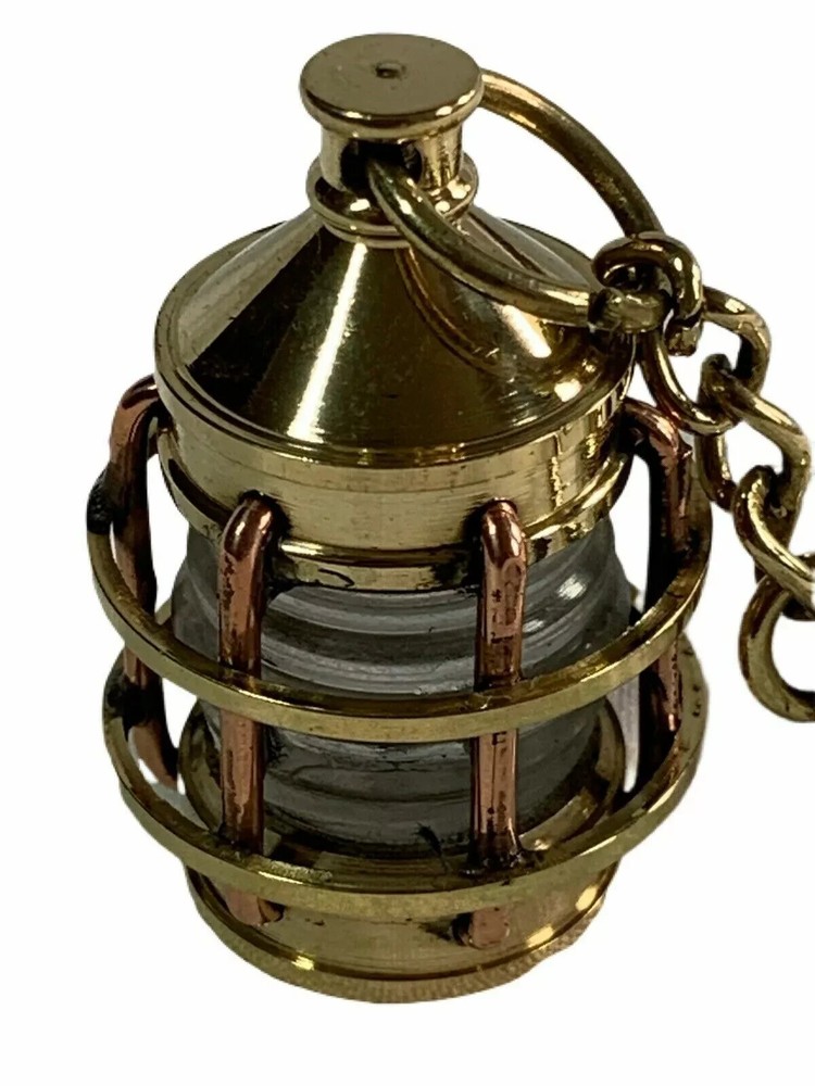 Lantern Miniature Anchor Lamp Solid Keychain Brass Maritime Ring Mariner Gift