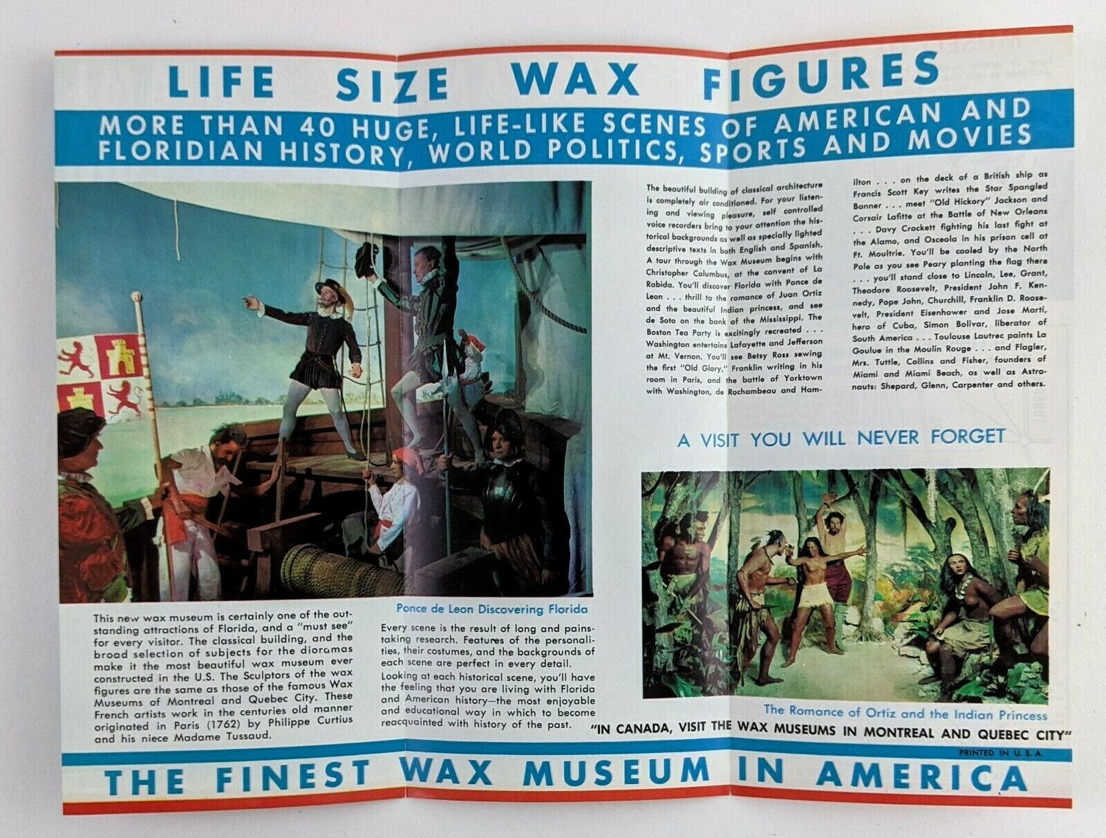 1960s Miami FL Wax Museum Astronauts History Tourist Vintage Travel Brochure