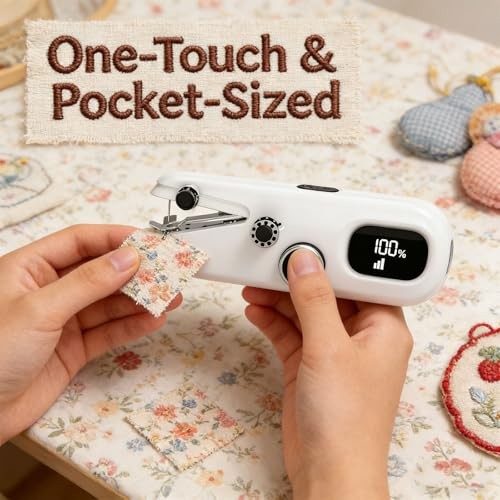 Handheld Sewing Machine, Portable Mini Sewing Machine for Beginners & WHITE