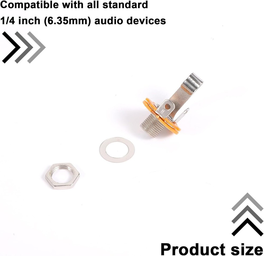 6.35Mm 1/4 Inch Female Mono TS Socket Panel Mount Jack Guitar Input Jack Socket*